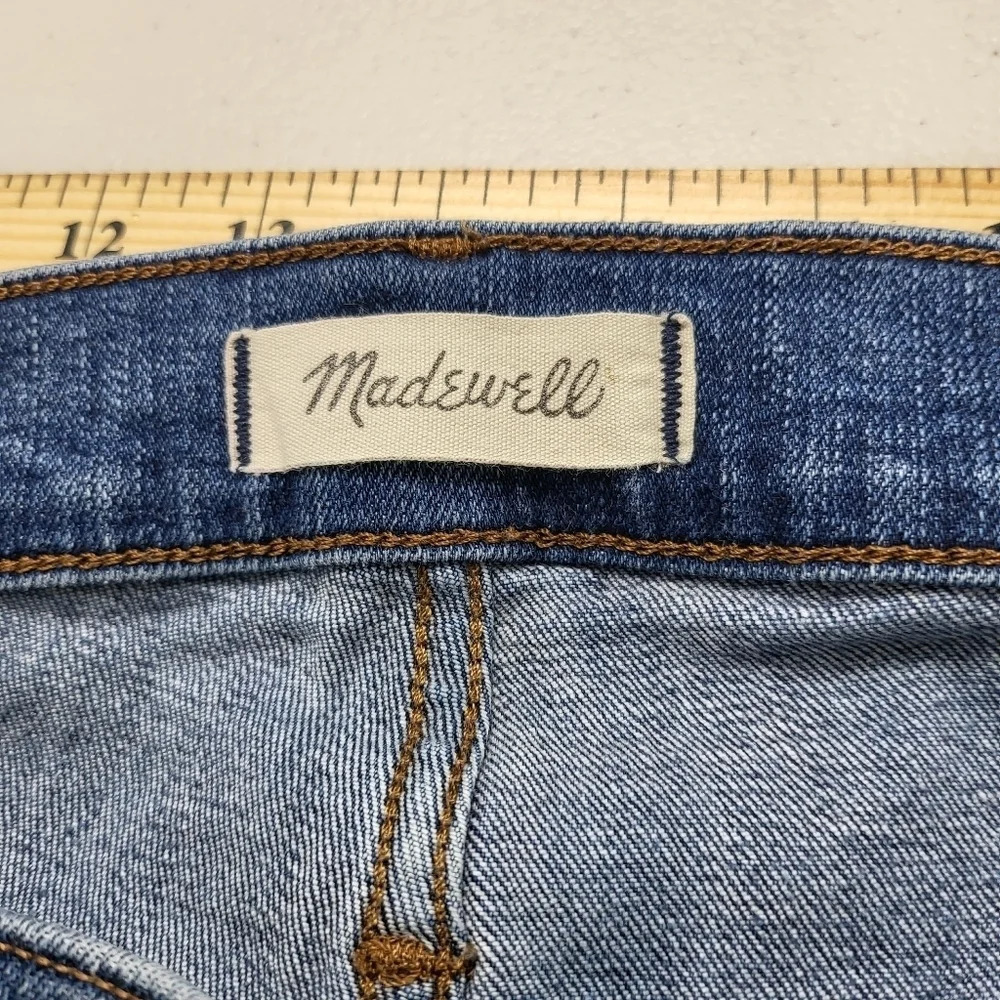 Madewell 9" High Rise Rip and Repair Edition Skinny Blue Denim Jeans Sz 36 - Picture 12 of 16